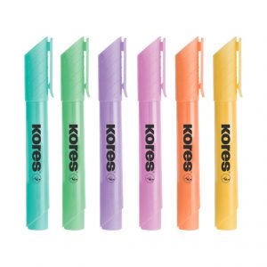 Kores High Liner Plus Pastel Highlighters Assorted 6-Pack Assorted